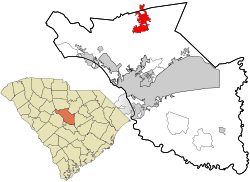 Richland County South Carolina incorporated and unincorporated areas Blythewood highlighted